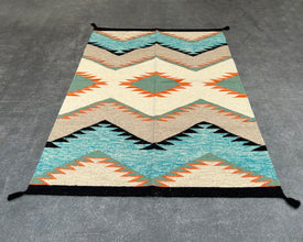 6x4ft Wool Kilim – Southwestern Flatweave Rug