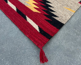 6x4ft Wool Kilim – Southwestern Flatweave Rug