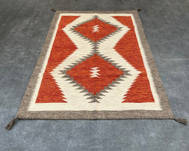 6x4ft Wool Kilim – Southwestern Flatweave Rug