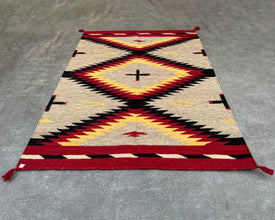 6x4ft Wool Kilim – Southwestern Flatweave Rug