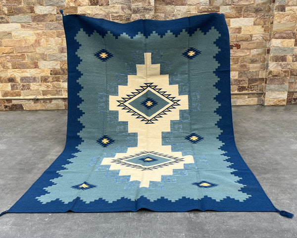 6x9ft Wool Kilim – Southwestern Flatweave Rug