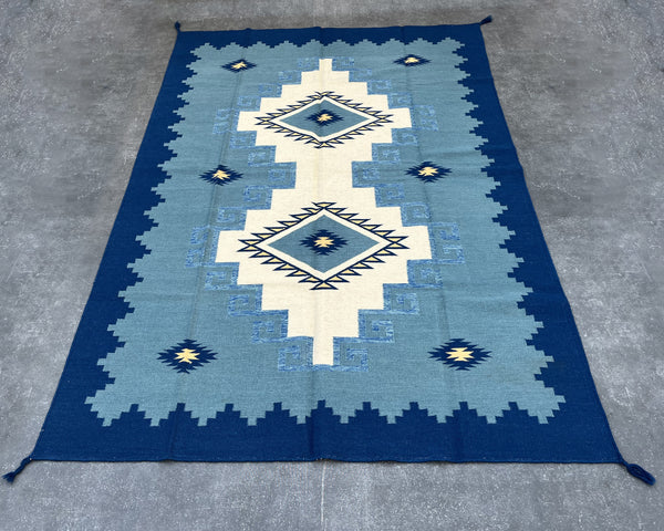 6x9ft Wool Kilim – Southwestern Flatweave Rug