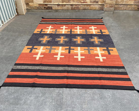 6x9ft Wool Kilim – Southwestern Flatweave Rug