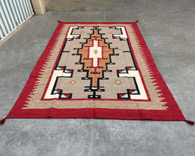 6x9ft Wool Kilim – Southwestern Flatweave Rug