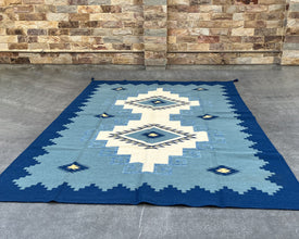 6x9ft Wool Kilim – Southwestern Flatweave Rug