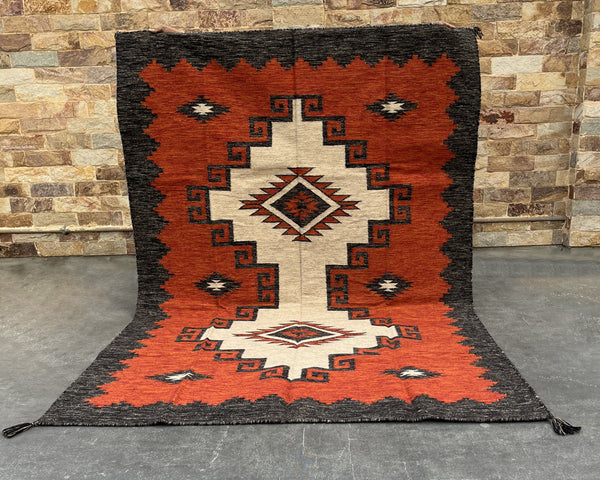 Two Grey Hills - Southwestern Wool Flatweave Rug