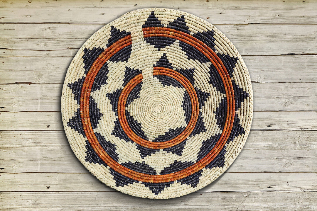 Hand-Woven Large Double Navajo 22-Inch Bowl Baskets