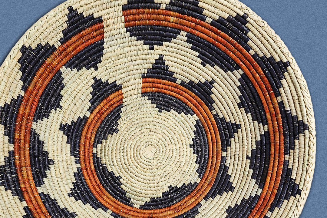 Hand-Woven Large Double Navajo 22-Inch Bowl Baskets