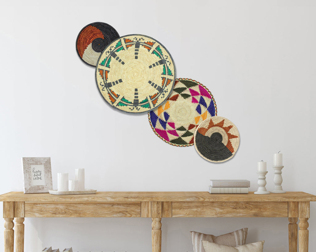 Set of 4 Handwoven wall baskets SET-240-4 N