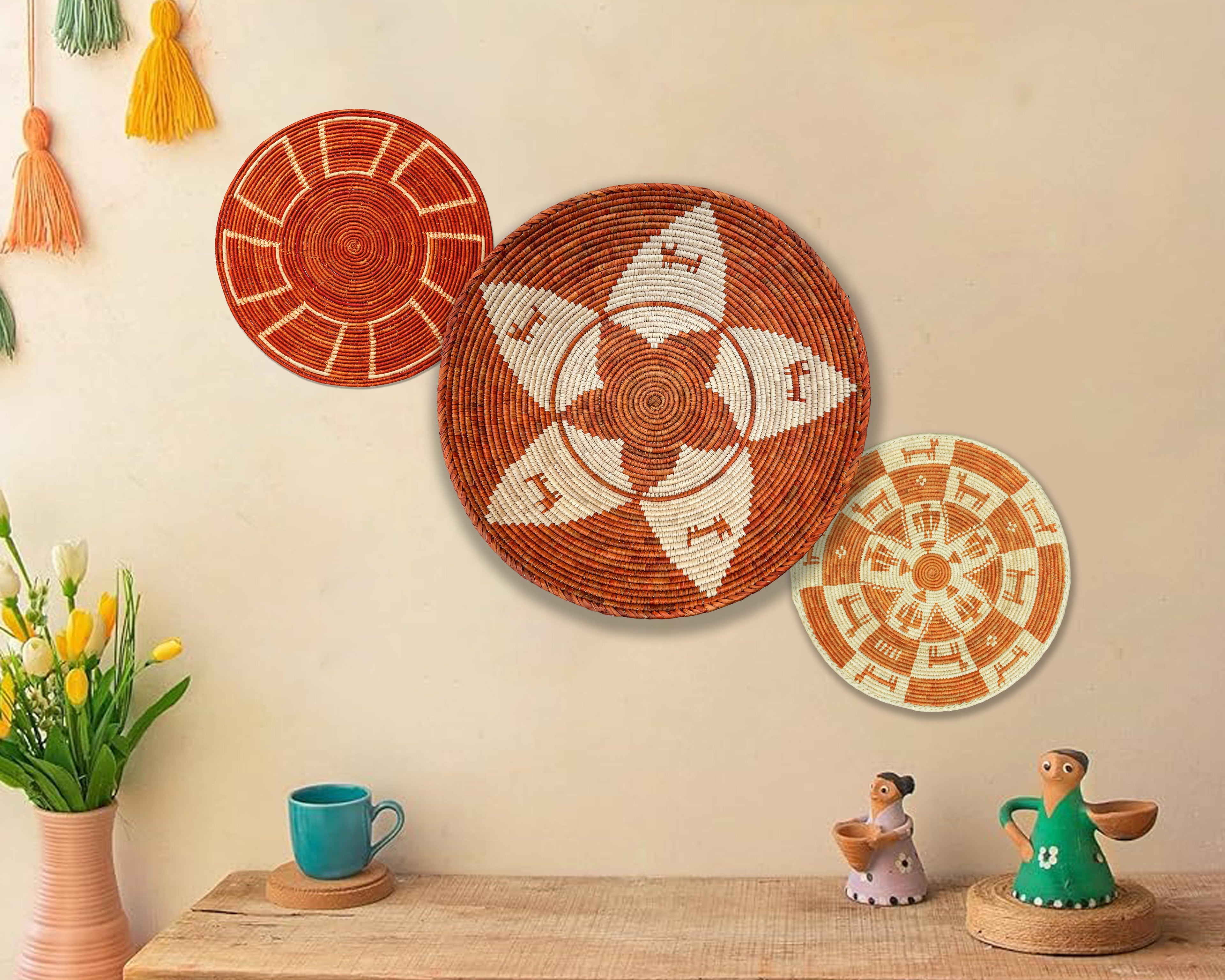 Set of 3 Handwoven wall baskets SET-203-3 N