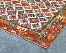 Afghan Maimana Wool Kilim - 10x7 ft