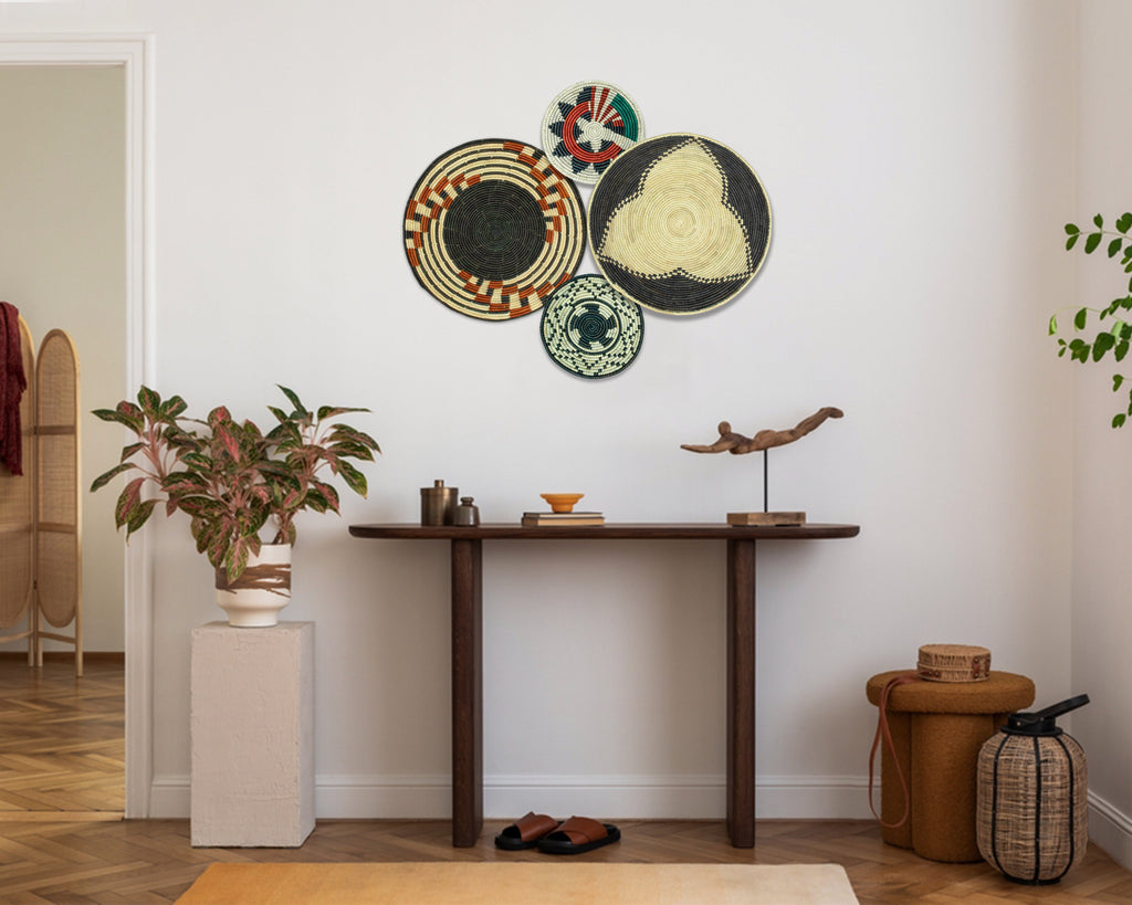 Set of 4 Handwoven wall baskets SET-232-4 N