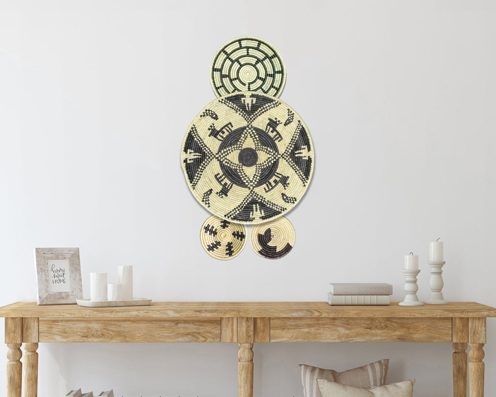 Set of 4 Handwoven wall baskets SET-239-4 N