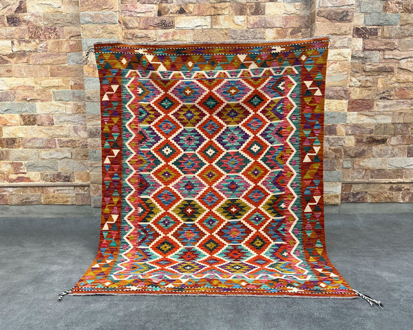 Afghan Maimana Wool Kilim - 7x5 ft