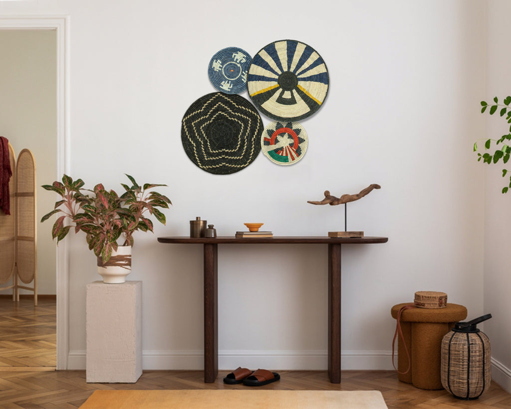 Set of 4 Handwoven wall baskets SET-231-4 N