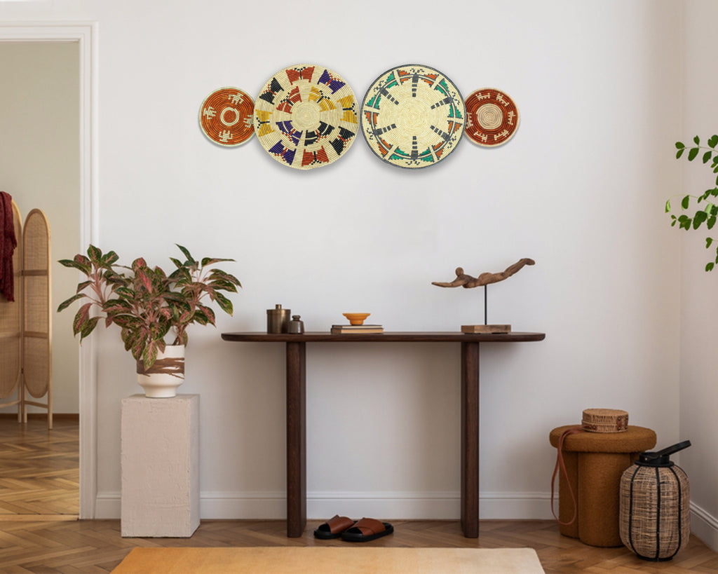 Set of 4 Handwoven wall baskets SET-227-4 N