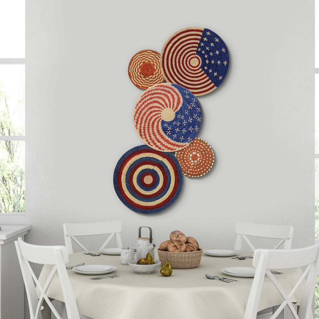 Patriotic Wall Basket Set of 5