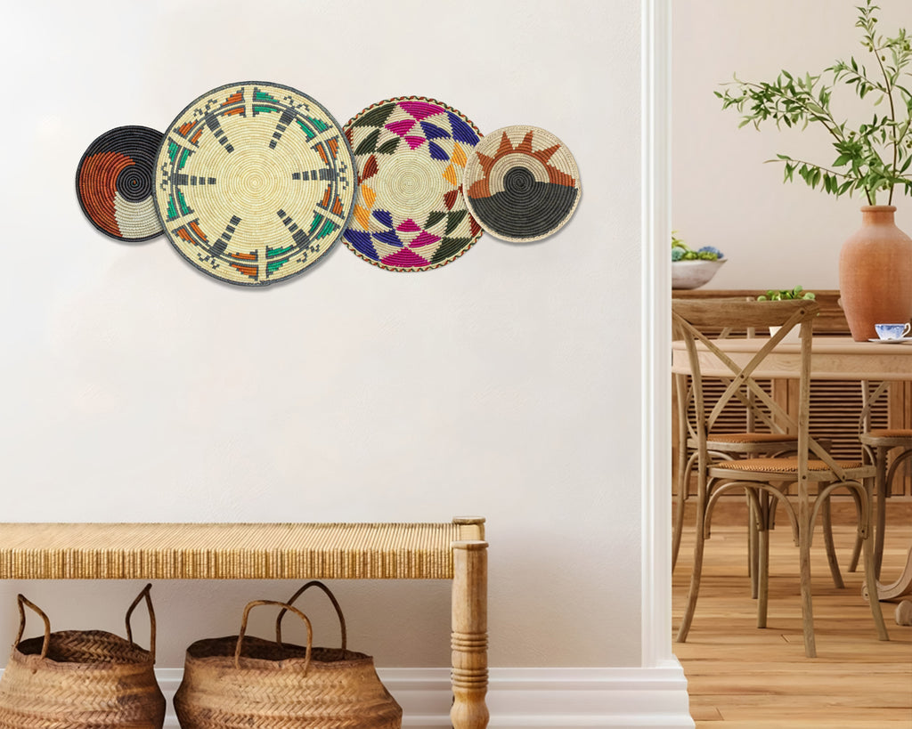 Set of 4 Handwoven wall baskets SET-240-4 N