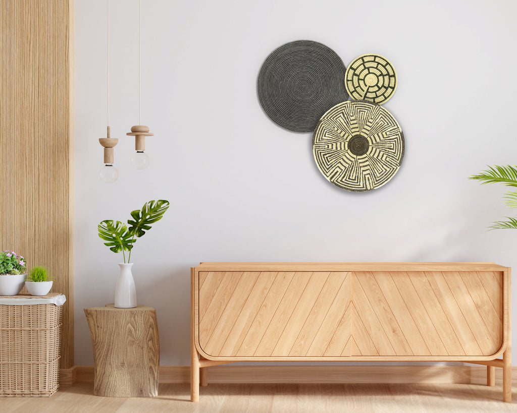 Set of 3 Handwoven wall baskets SET-207-3 N