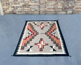 Storm Shrine Large Southwestern-Inspired Wool Dhurrie - 8x10 ft