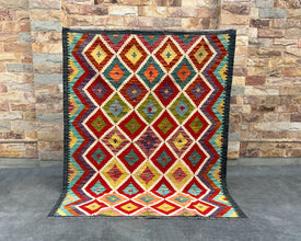 Afghan Maimana Wool Kilim - 7x5 ft