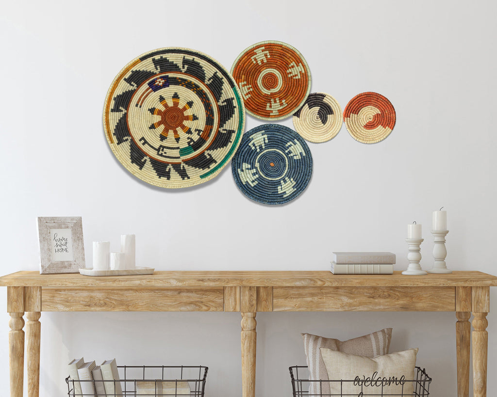 Set of 5 Handwoven wall baskets SET-68-5 N