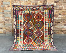 Afghan Maimana Wool Kilim - 7x5 ft