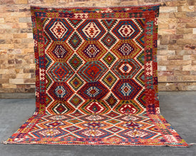 Afghan Maimana Wool Kilim - 10x7 ft