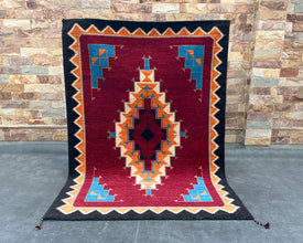 Two Grey Hills Navajo Inspired Hand-Knotted Carpet - 5x7 ft