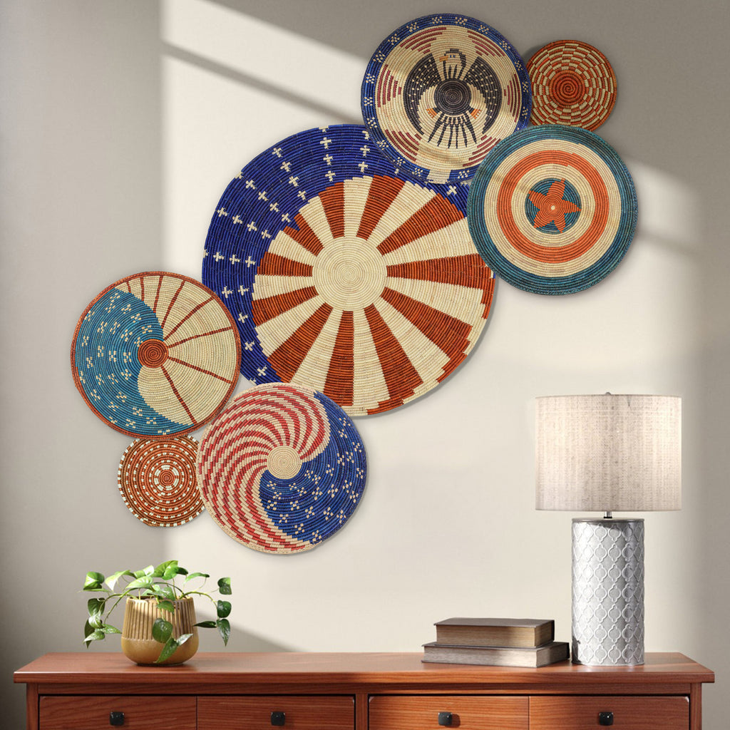 Patriotic Wall Basket Gallery Set of 8