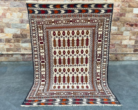 Mashwani Berjesta Afghan Wool Kilim - 6x4 ft