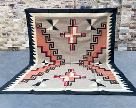 Storm Shrine Large Southwestern-Inspired Wool Dhurrie - 8x10 ft