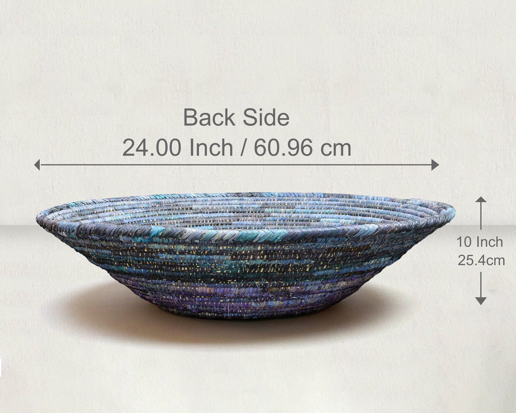 28" Dia Turquoise Plain Statement Wall Basket