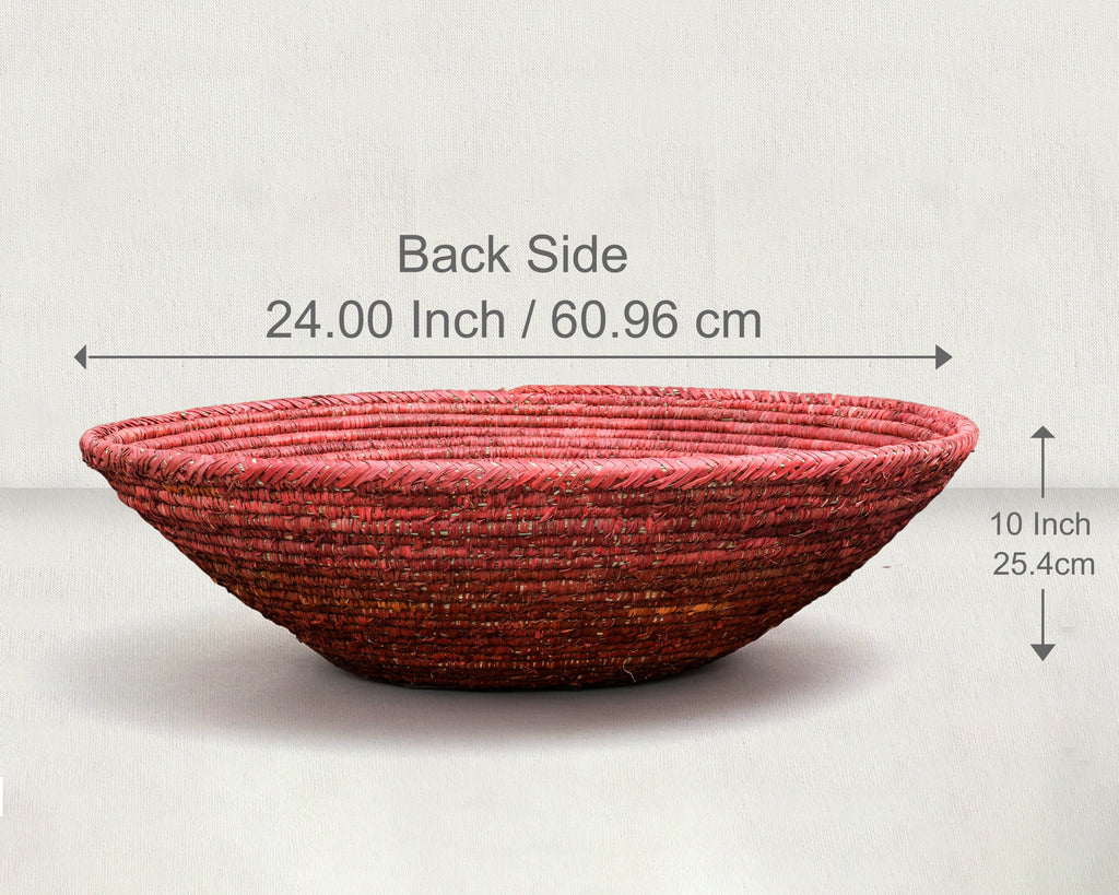 28" Dia Rusty Plain Statement Wall Basket