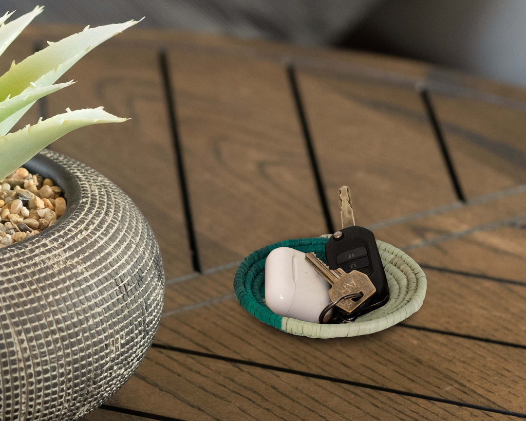 Boho Yei Green Miniature Basket Pack of 5 - LBW-1601-5 B