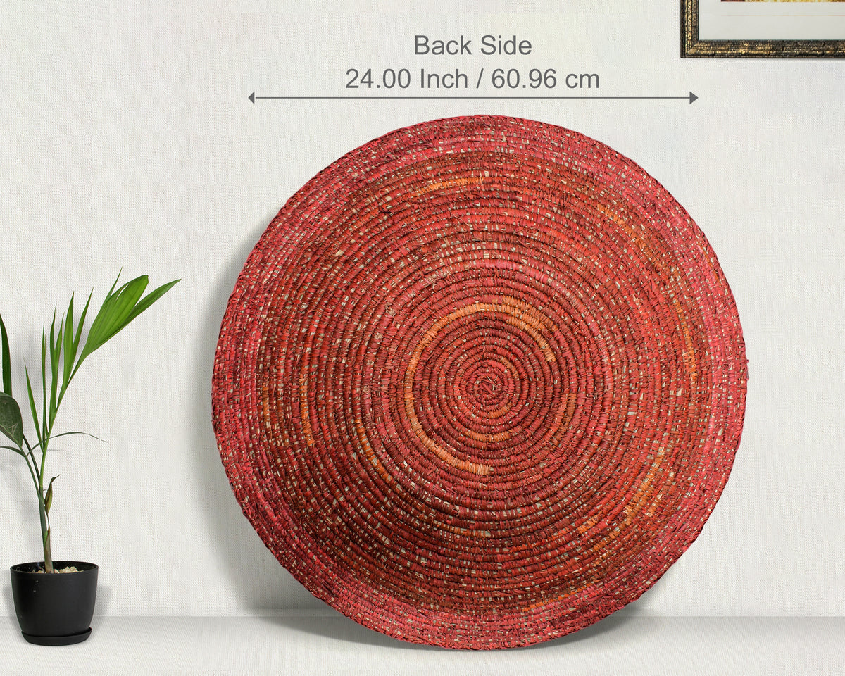 28" Dia Rusty Plain Statement Wall Basket