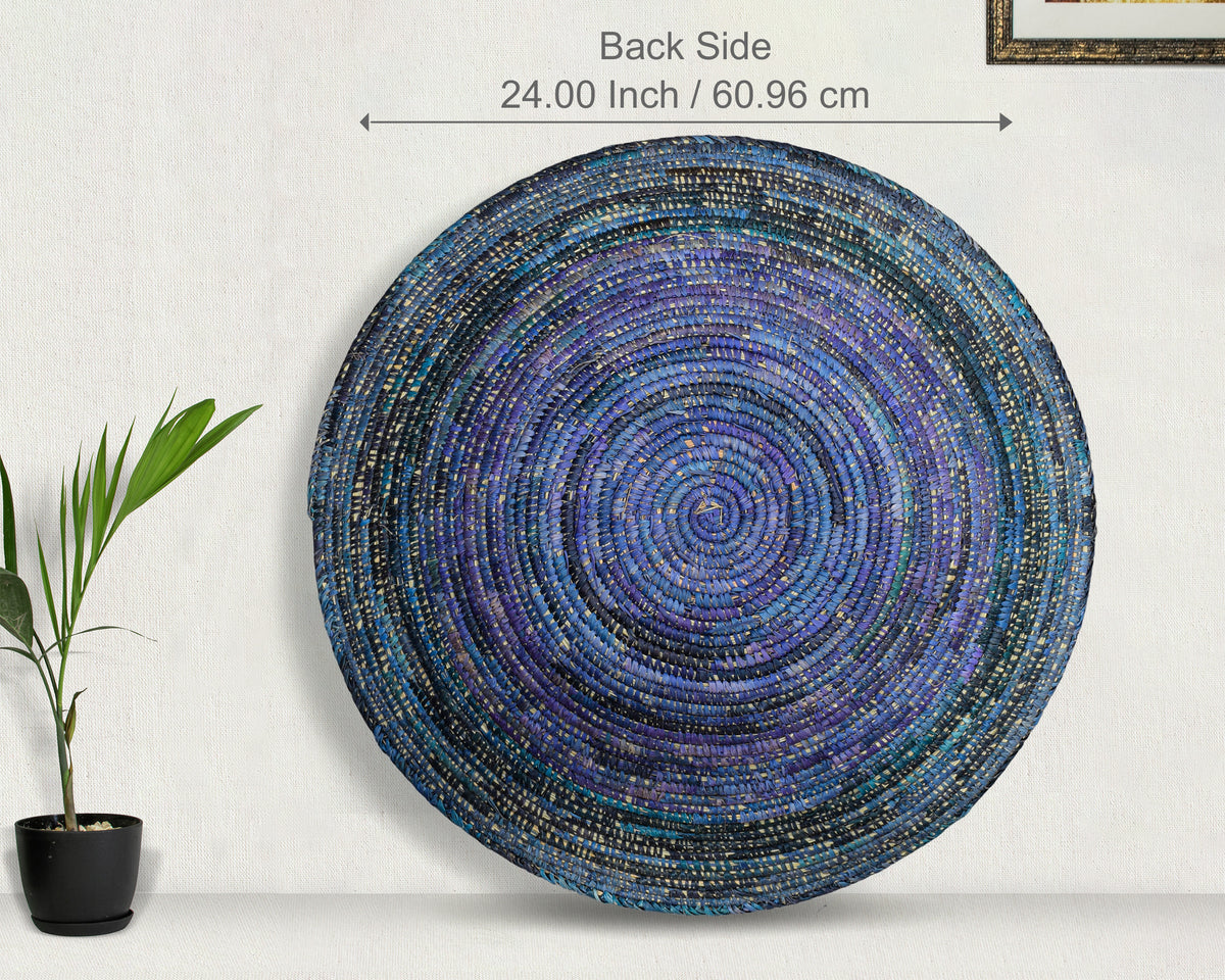 28" Dia Turquoise Plain Statement Wall Basket