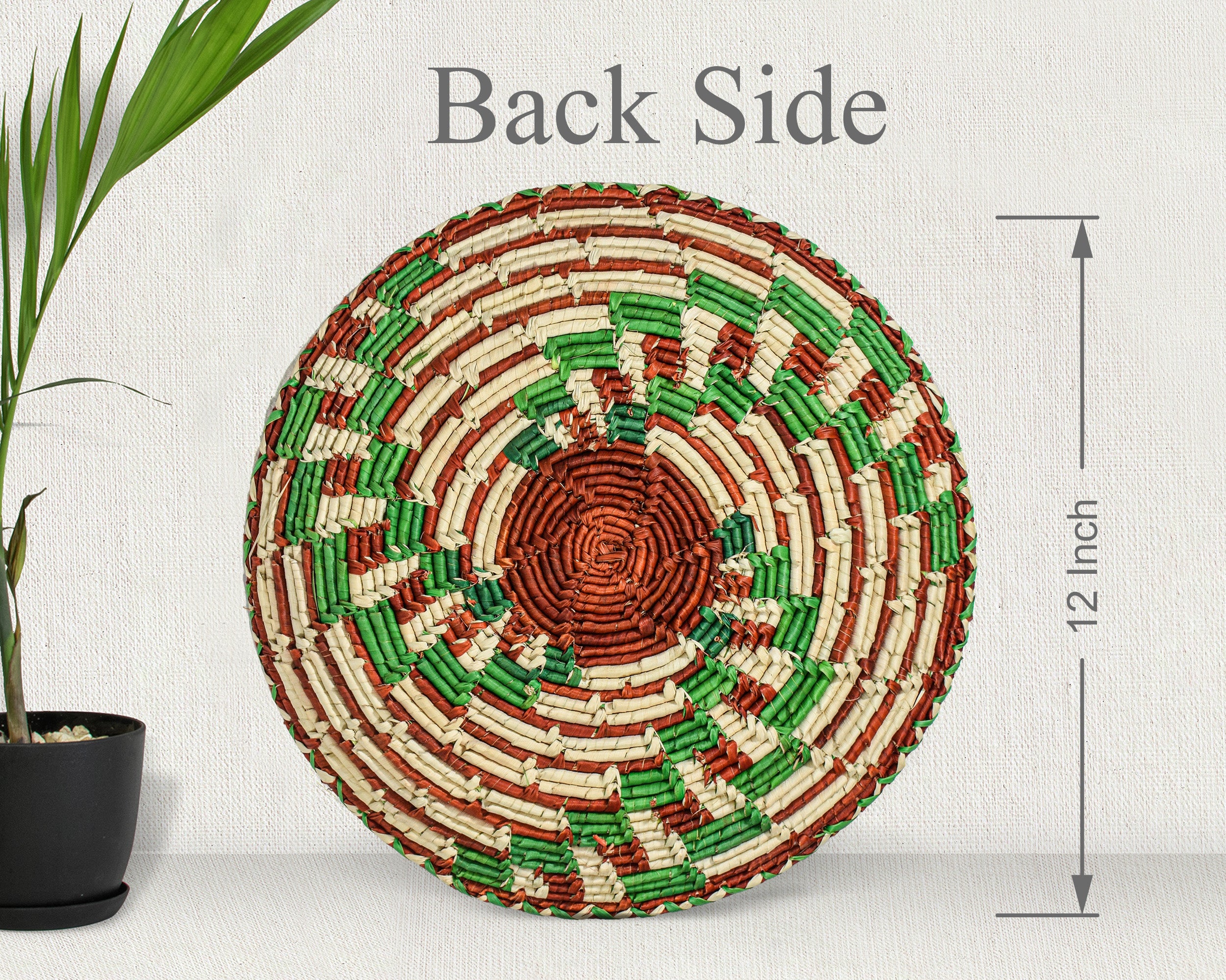 Green Fan Flat Basket 12-inch