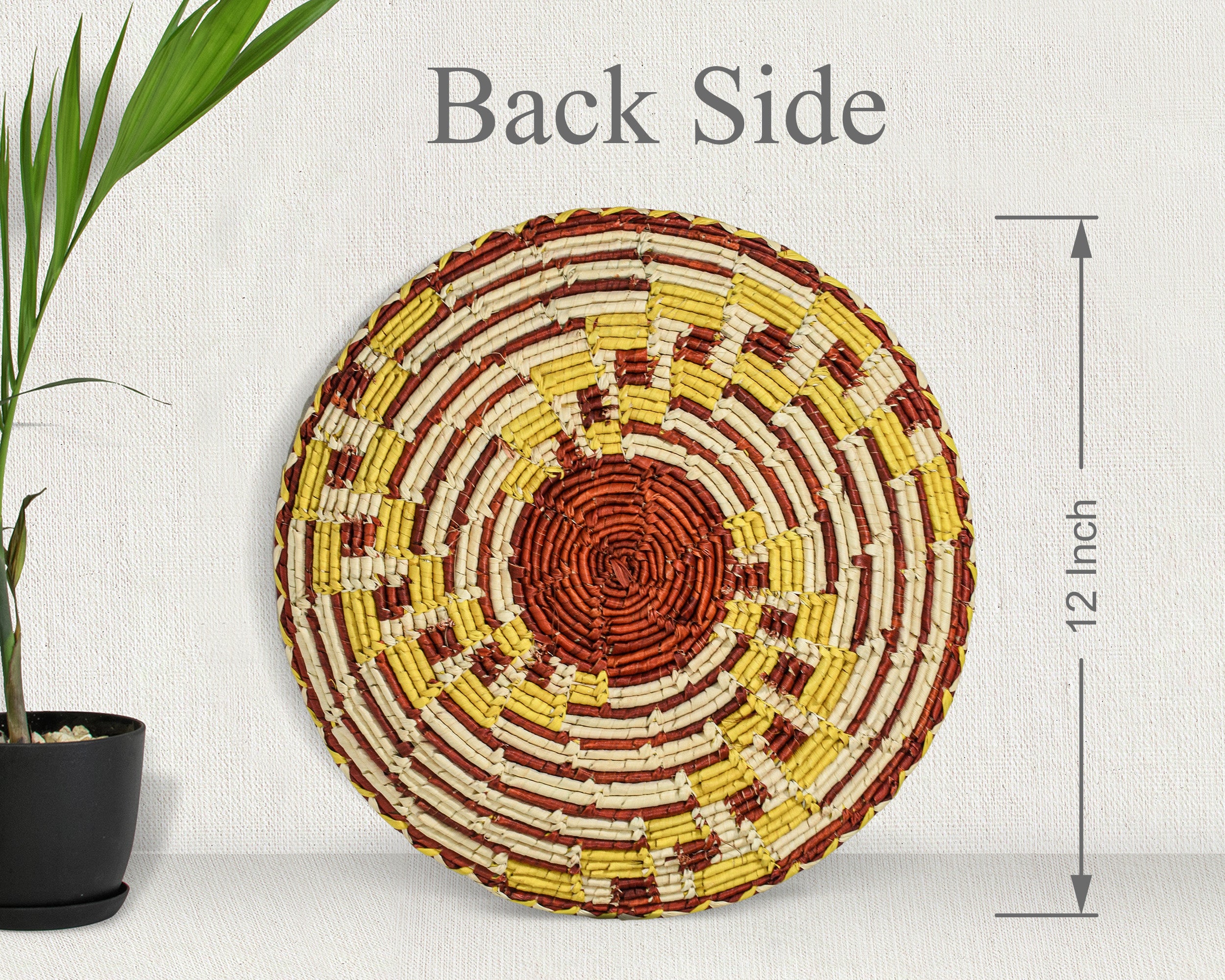 Yellow Fan Flat Basket 12-inch