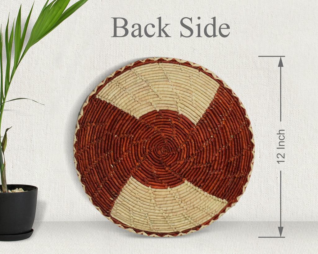 Rust Thunder Flat Basket 12-Inch Pl-346-12