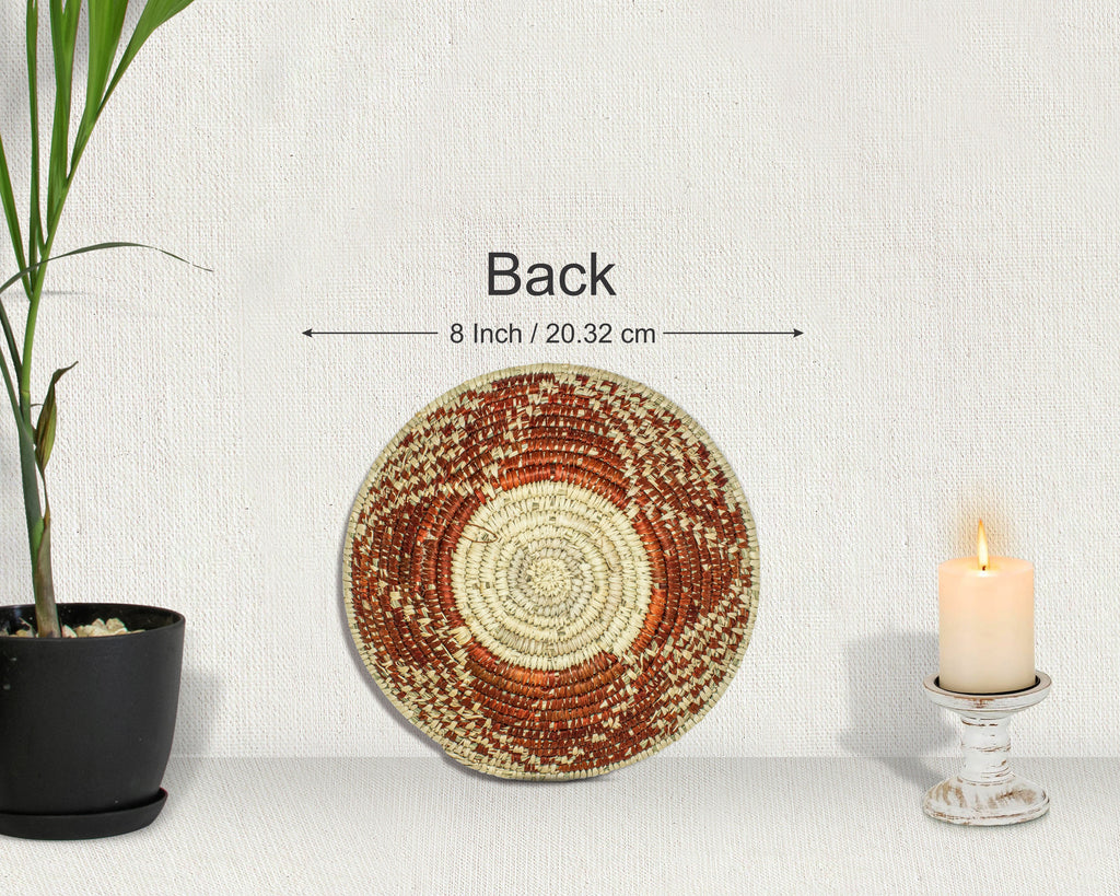 Stepped Pattern Brown Bowl Basket 8-inch LBW-461-7