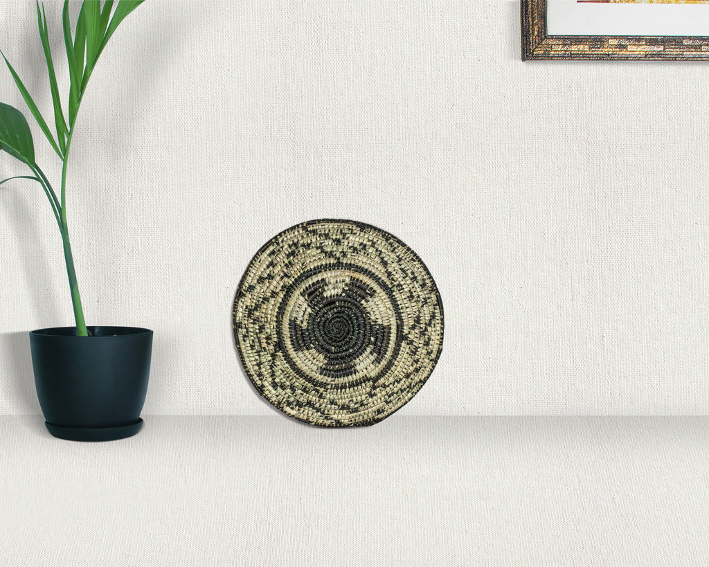 Checkerboard Circle Black  Bowl Basket 8-inch LBW-446-7