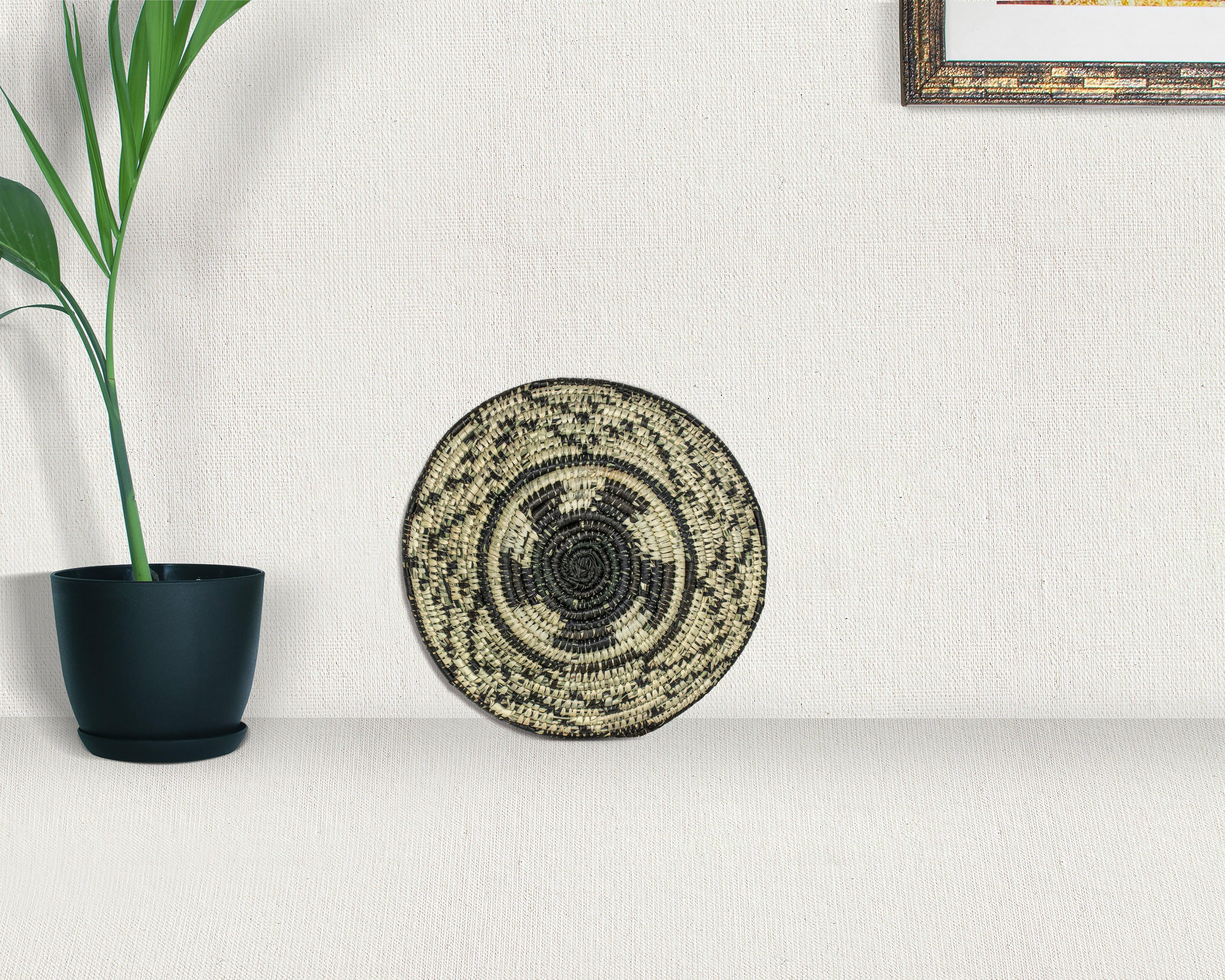 Checkerboard Circle Black  Bowl Basket 8-inch LBW-446-7