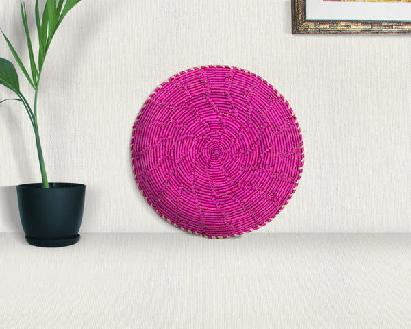 Glowing Pink Plain Flat Basket 12-Inch