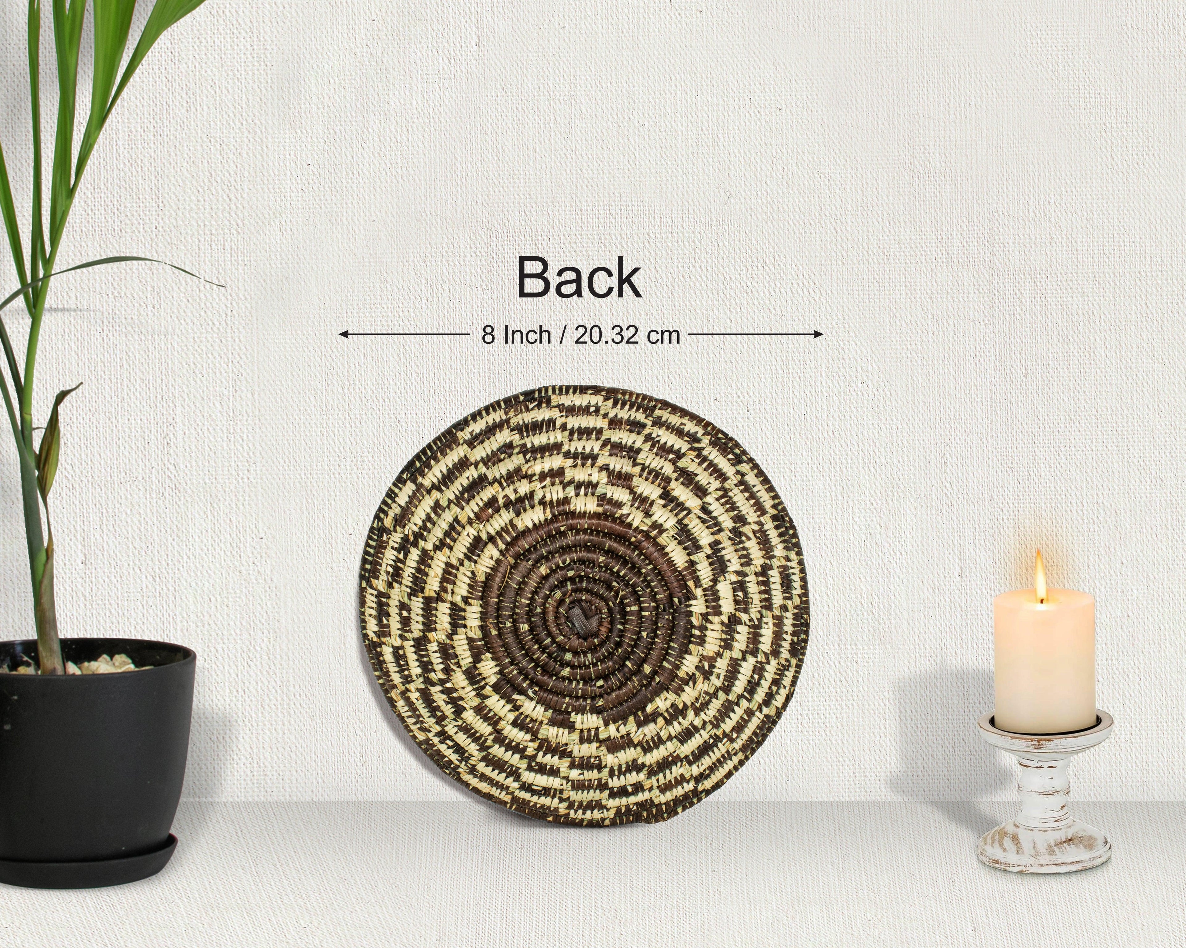 Rosette Black Bowl Basket 8-inch LBW-445-7 B