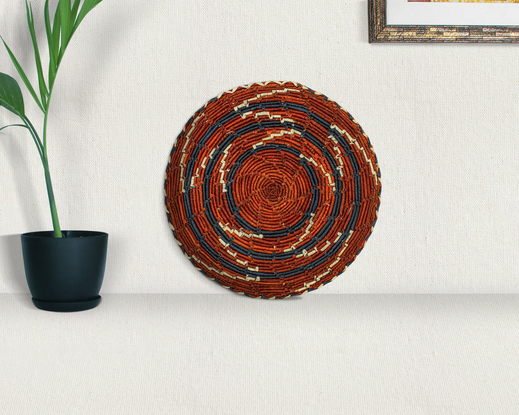 12" Dia Vermillion Wing Flat Basket