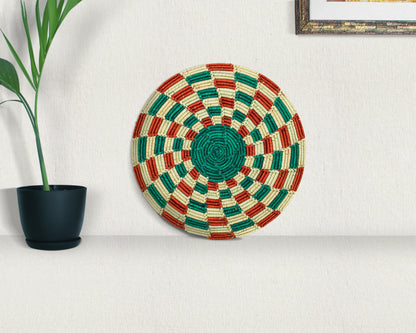 Green Spiral Flat Basket 12-Inch PL-311-12 B