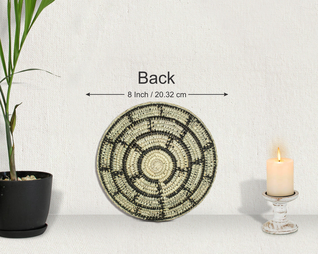 Concentric Grid Black Bowl Basket 8-inch LBW-454-7