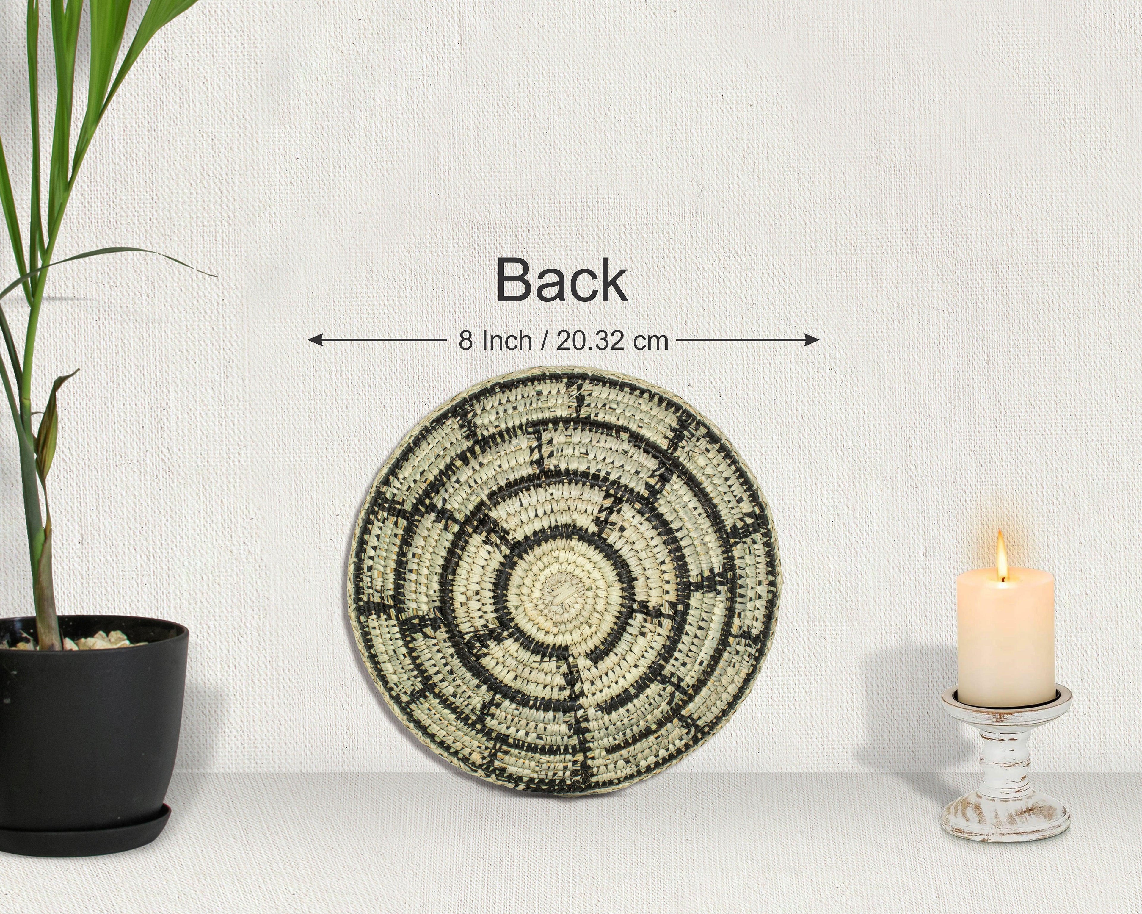 Concentric Grid Black Bowl Basket 8-inch LBW-454-7