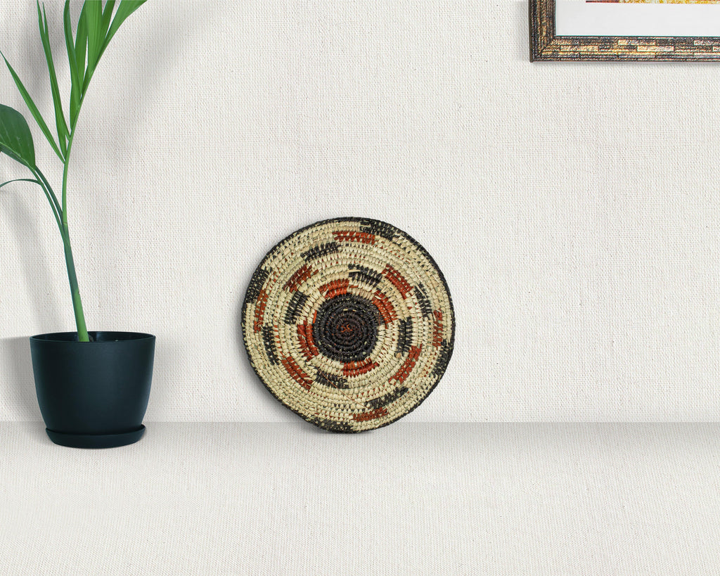 Terra Cotta Circle Black Bowl Basket 8-inch LBW-403-7 B